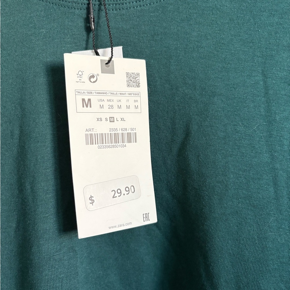 NWT Dark Green Zara Midi Dress - Picture 5 of 5
